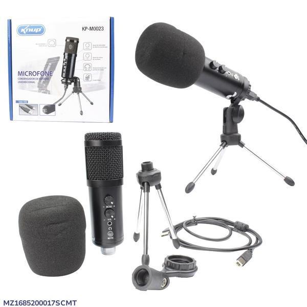 KNUP KPM0023 Condenser USB Microphone – Plug & Play PC Mic with Shock Mount