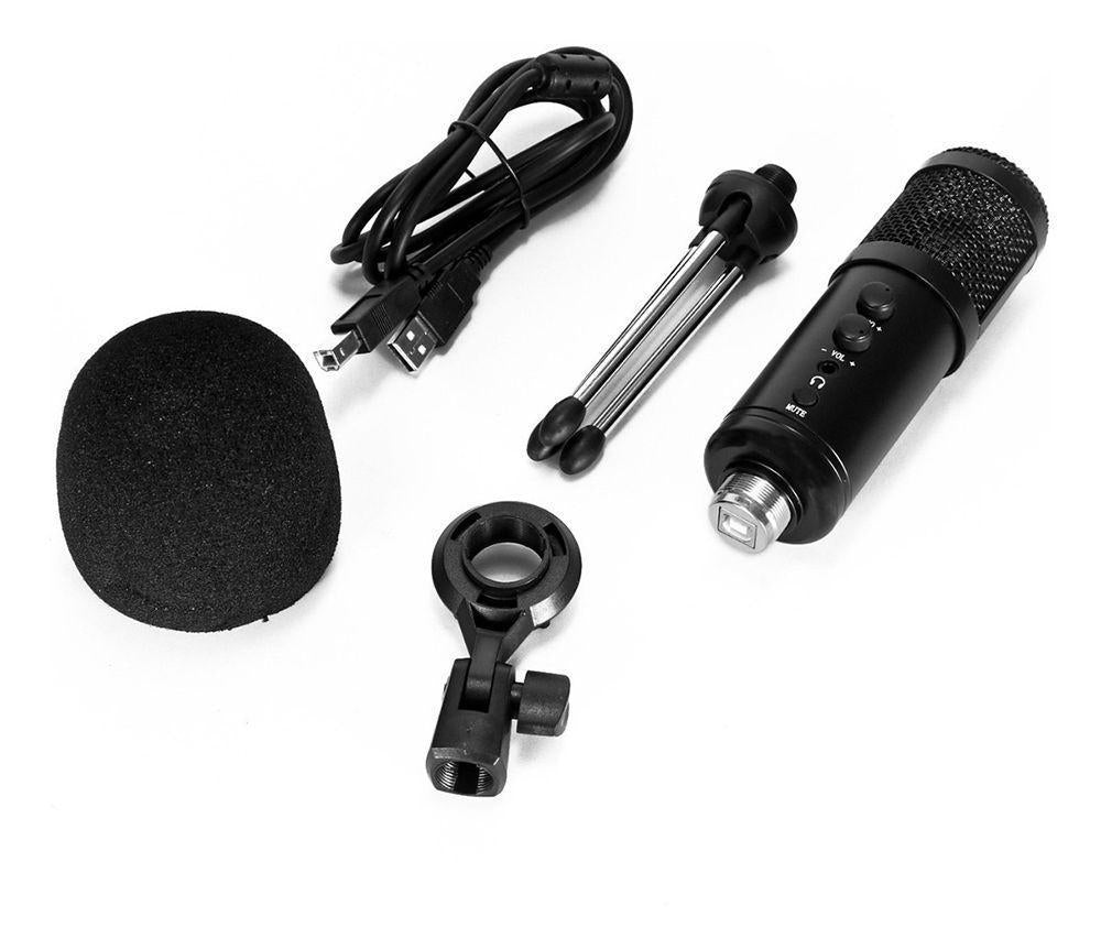 KNUP KPM0023 Condenser USB Microphone – Plug & Play PC Mic with Shock Mount
