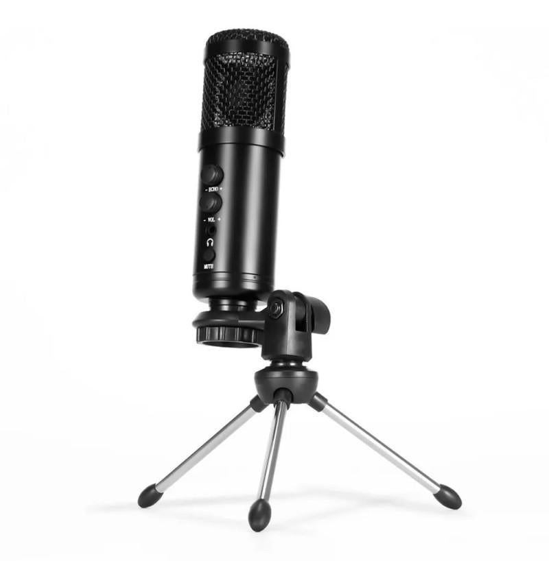 KNUP KPM0023 Condenser USB Microphone – Plug & Play PC Mic with Shock Mount