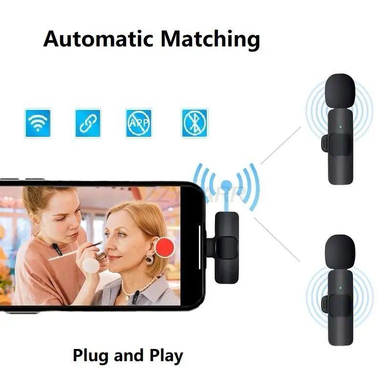 K9 Wireless Vlogging Mic Black Dual Noise Reduction